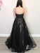 Amazing Spaghetti Straps Appliques A-line Prom Dress Lace Evening Gowns PD682