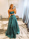Gorgeous Sequins Lace 2 Pieces Strapless Floor-length Prom dresses PD697