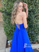 Simple Sweetheart Neckline Strapless A-line Prom Dresses Stretch Sateen Evening Gowns PD702