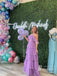 Sparkly Off-the-shoulder Lace A-line Evening Dresses Tiered Tulle Prom Dress PD708