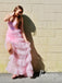 Dreamy Spaghetti Straps A-line Evening Dresses Tiered Tulle Prom Dress PD709