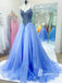 Gorgeous Spaghetti Straps A-line Prom Dressess Organza Beaded Evening Gowns PD713