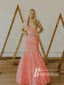 Stunning Lace Spaghetti Straps 2 Pieces Mermaid Prom Dresses With Applique & Bead PD716