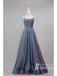 Sparkly Lace Spaghetti Straps A-line Prom Dresses Long Floor-length Prom Gowns PD721
