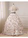 Stunning V-neckline Flowers Lace Prom Dresses Ball Gown A-line Gowns PD725