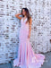 Sparkly Sequin Lace V-neck Neckline Mermaid Backless Prom Dresses PD732