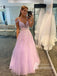 Charming Tulle A-line Prom Dresses With Appliques Rhinestones PD733