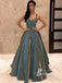 Sparkly Spaghetti Straps A-line Prom Dresses Backless Long Prom Gowns PD736