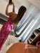 Shinny Sequin Lace Spaghetti Straps Mermaid Prom Dresses With Slit PD751