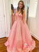 Shimmering Sequin Lace Spaghetti Straps Neckline A-line Prom Dress PD761