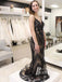Stunning Spaghetti Straps Rhinestone Prom Dress Lace Mermaid Evening Gowns PD776