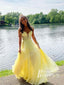 Stunning Appliqued Rhinestone Chiffon Prom Dress A-line Sweep Train Evening Dress PD804