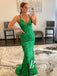 Shining Sequin Lace Spaghetti Straps Sweep Train Mermaid Prom Dress PD816