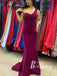 Elegant Satin One Shoulder Sweep Train Mermaid Long Prom Dresses PD829