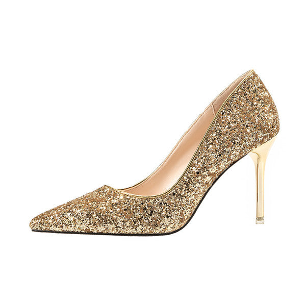 Christian Louboutin Gold Crystal Embellished Suede Rhinestone Peep Toe Pumps  Size 38 Christian Louboutin | TLC
