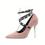 Elegant Suede Closed Toe Ultra-high Heels Prom Shoes With Rivets PS004