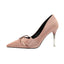Delicate Suede Closed Toe Stilettos Heels Prom Shoes PS007