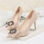 Brilliant Closed Toe High Heel Suede Prom Shoes With Rhinestones PS011