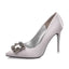 Stunning Closed Toe Stiletto Heels PU Upper Evening Shoes With Rhinestones PS014