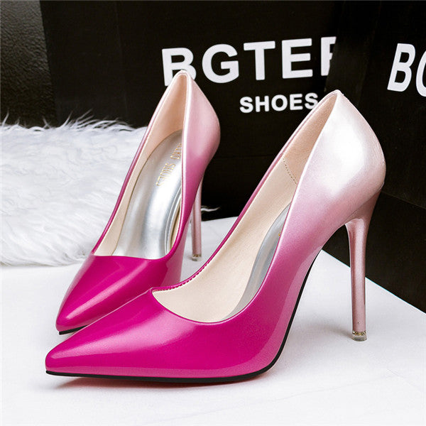 Glamorous PU Upper Closed Tole Multicolor High Heels Prom Shoes PS015
