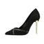 Delicate Suede Upper Closed Toe Stiletto Heels Metal Wedding/Prom Shoes PS017