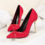 Delicate Suede Upper Closed Toe Stiletto Heels Metal Wedding/Prom Shoes PS017