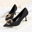 Sweet PU Upper Closed Toe High Heels Prom Shoes With Rhinestones PS020