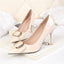Chic PU Upper Closed Toe Metal High Heels Evening Shoes PS021