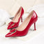 Chic PU Upper Closed Toe Metal High Heels Evening Shoes PS021