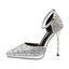 Attractive PU Upper Sequined Closed Toe Stiletto Heels Prom Shoes PS023
