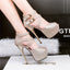 Stunning PU Upper Peep Toe Stiletto Heels Evening Shoes PS027
