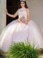 Halter Ball Gowns Quinceanera Dresses Tulle Appliqued Gowns QD004