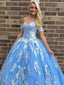 Modern Tulle Ball Gowns Quineanera Dresses With Appliques QD005