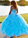 Halter Tulle Ball Gown Quineanera Dresses With Rhinestones QD011