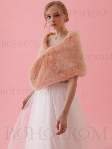 Modest Warm Wraps Women's Winter Party Faux Fur Shawl SW006