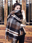 Elegant Warm Grid Scarf Cashmere For Women Long Wraps SW013