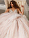 Shining Tulle Spaghetti Straps Neckline Ball Gown Wedding Dresses With Rhinestones WD088