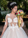 Excellent Tulle Jewel Neckline Plus Size Ball Gown Wedding Dresses With Appliques WD109