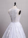 Romantic Tulle Jewel Neckline Chapel Train A-line Wedding Dresses WD123