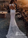 Graceful Lace Jewel Neckline Chapel Train Sheath Wedding Dresses WD137