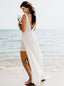 Shining Sequin Lace & Chiffon V-neck Neckline A-line Wedding Dresses WD157