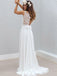 Simple Chiffon V-neck Neckline A-line Wedding Dresses With Appliqued WD182
