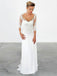 Excellent Chiffon Scoop Neckline 3/4 Sleeves Sheath Wedding Dresses WD172