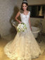 Marvelous Tulle V-neck Neckline Sweep Train A-line Wedding Dresses WD174