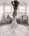 Alluring White Lace Wedding Dresses Spaghetti Straps Sheath Bridal Gowns WD188