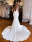 Modest Satin Mermaid Wedding Dress Trumpet Wedding Gown WD1904