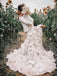 $568.99 3D Flowers Puff Short Sleeves Stunning Mermaid Wedding Dress with Chapel Train WD1910