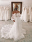 Sweetheart Neck Ball Gown Lace Wedding Dress With Detachable Puff Sleeves WD1913