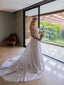 2 In 1 Appliqued Ball Gown Wedding Dress with Detachable Long Sleeves Bolero WD1924