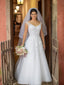Illustion Scoop Neck Floral Lace Wedding Dress Floor Length Wedding Gown WD1926